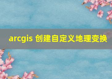 arcgis 创建自定义地理变换